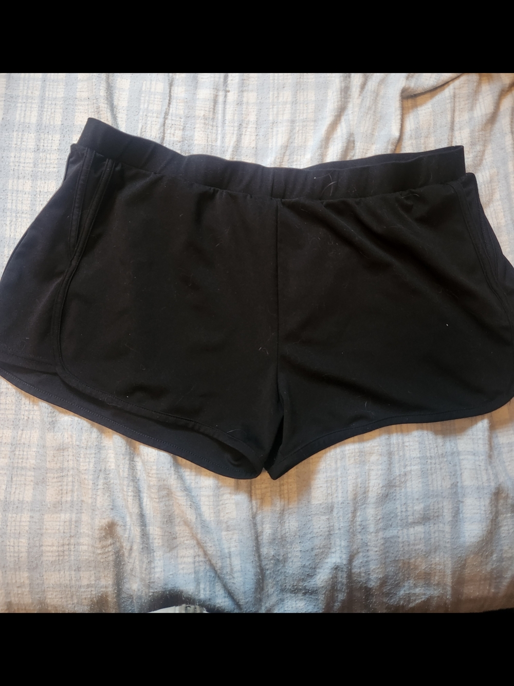Classic Black Women's Athletic Shorts with Elastic Waist